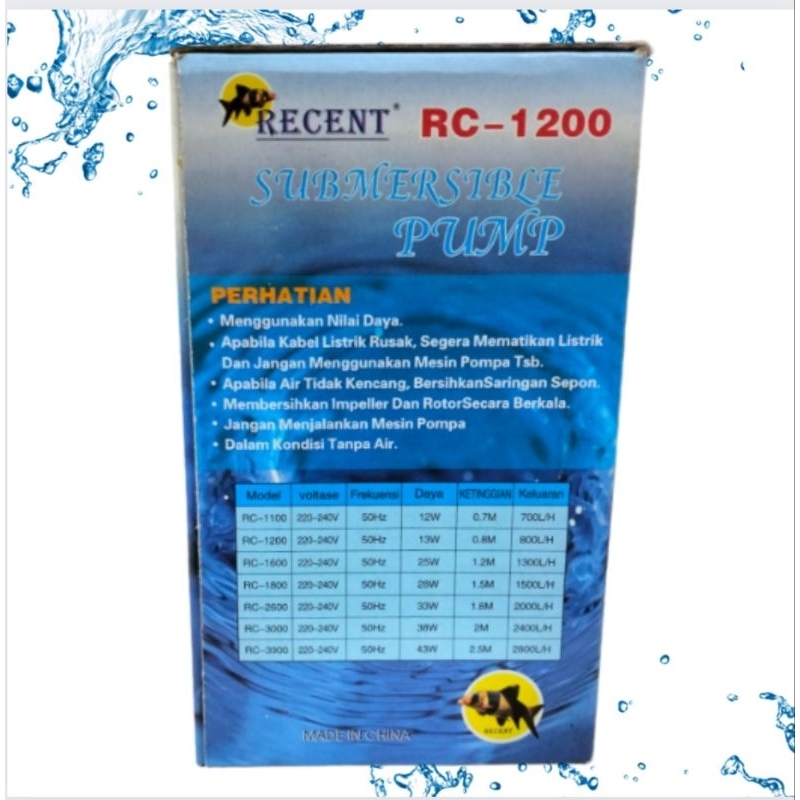 RECENT RC 1200A Pompa Aquarium Aquascape