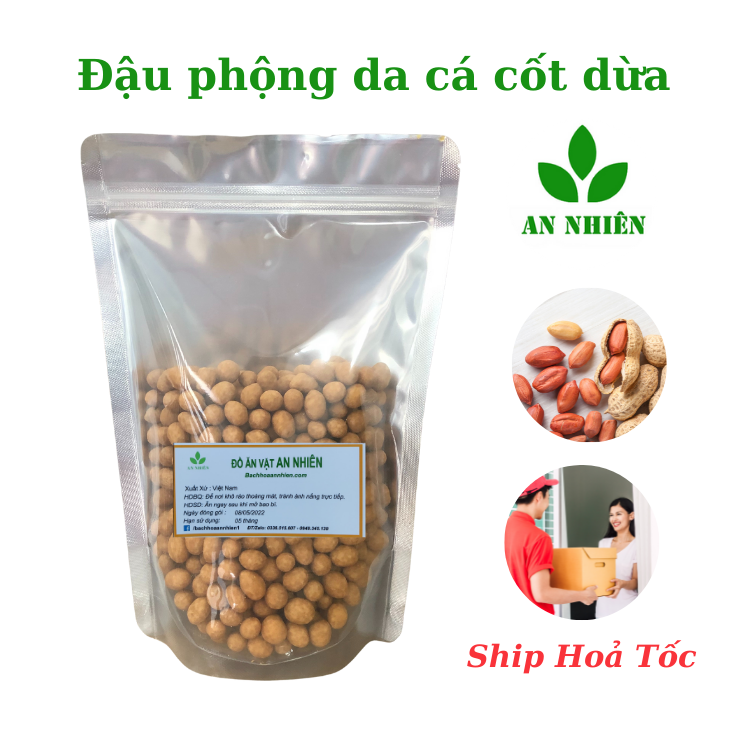 Đậu phộng da cá nước cốt dừa, đồ ăn vặt An Nhiên