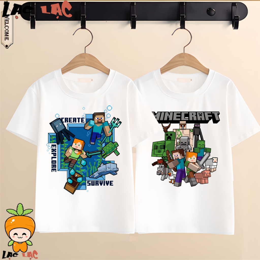 Áo thun 3D Minecraft cho bé trai bé gái