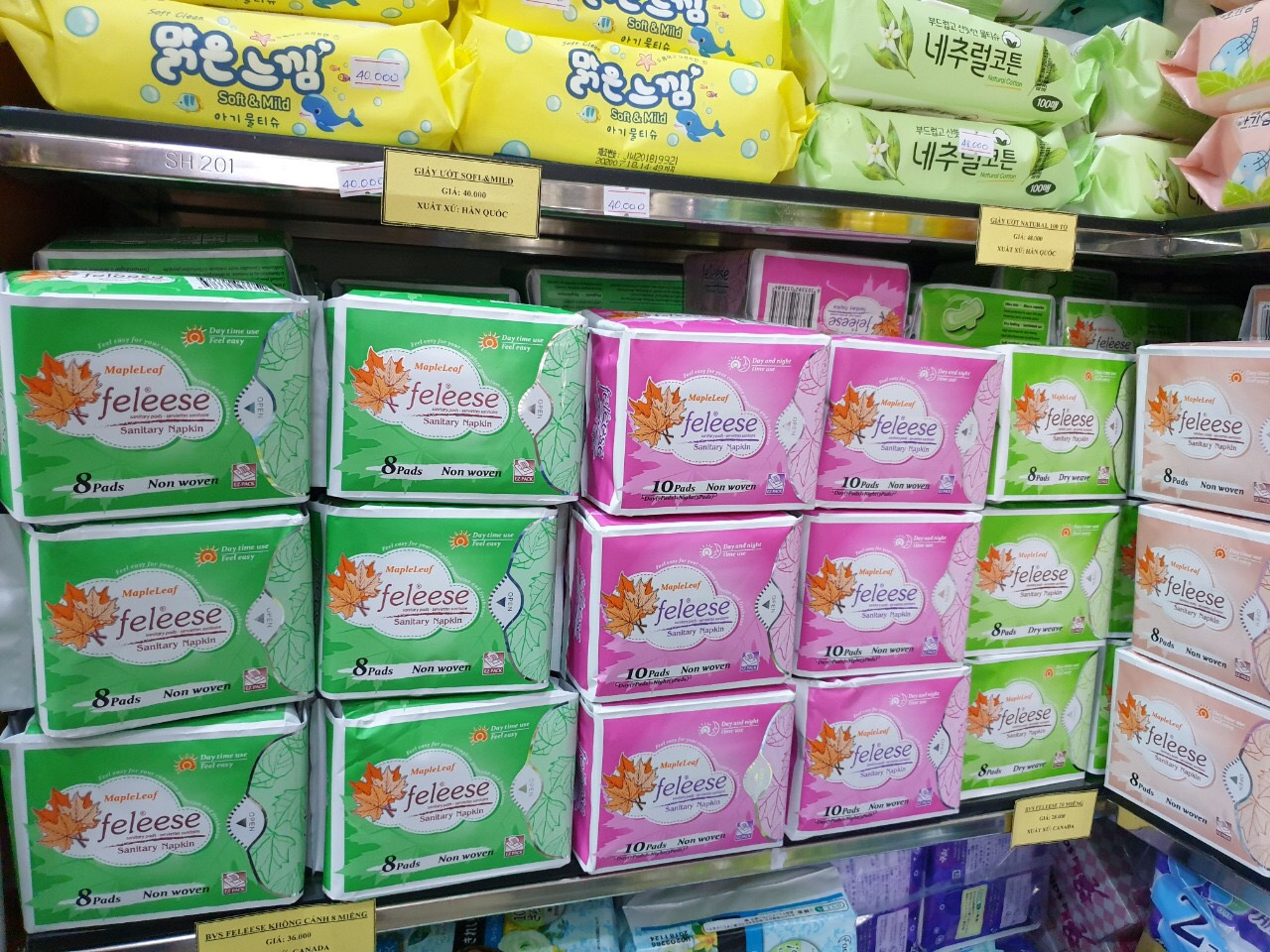 Băng vệ sinh Feleese loại 3 miếng (Cotton) -  Dùng ban đêm