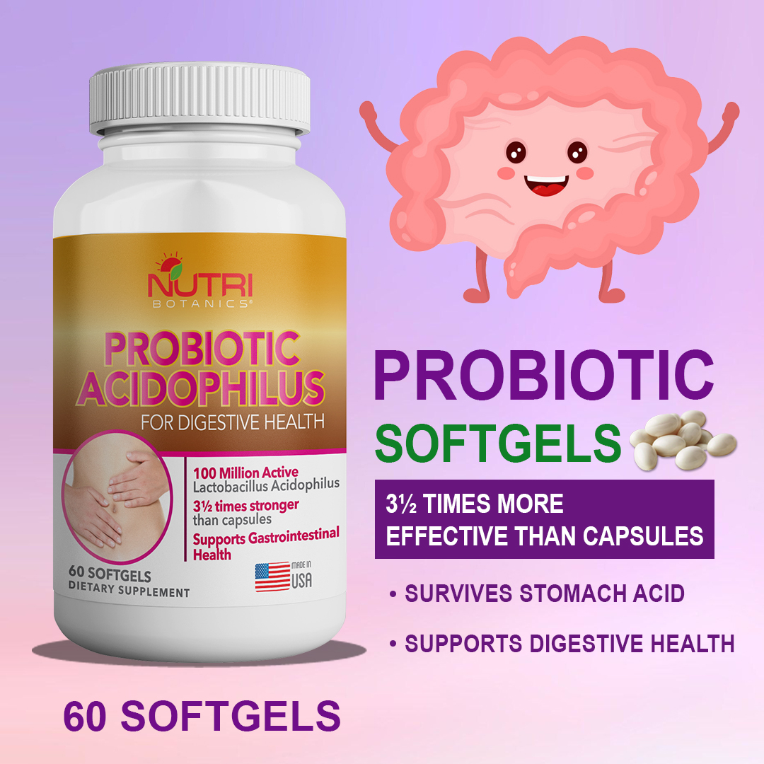 Nutri Botanics Probiotics Acidophilus Probiotic Softgel Supplement