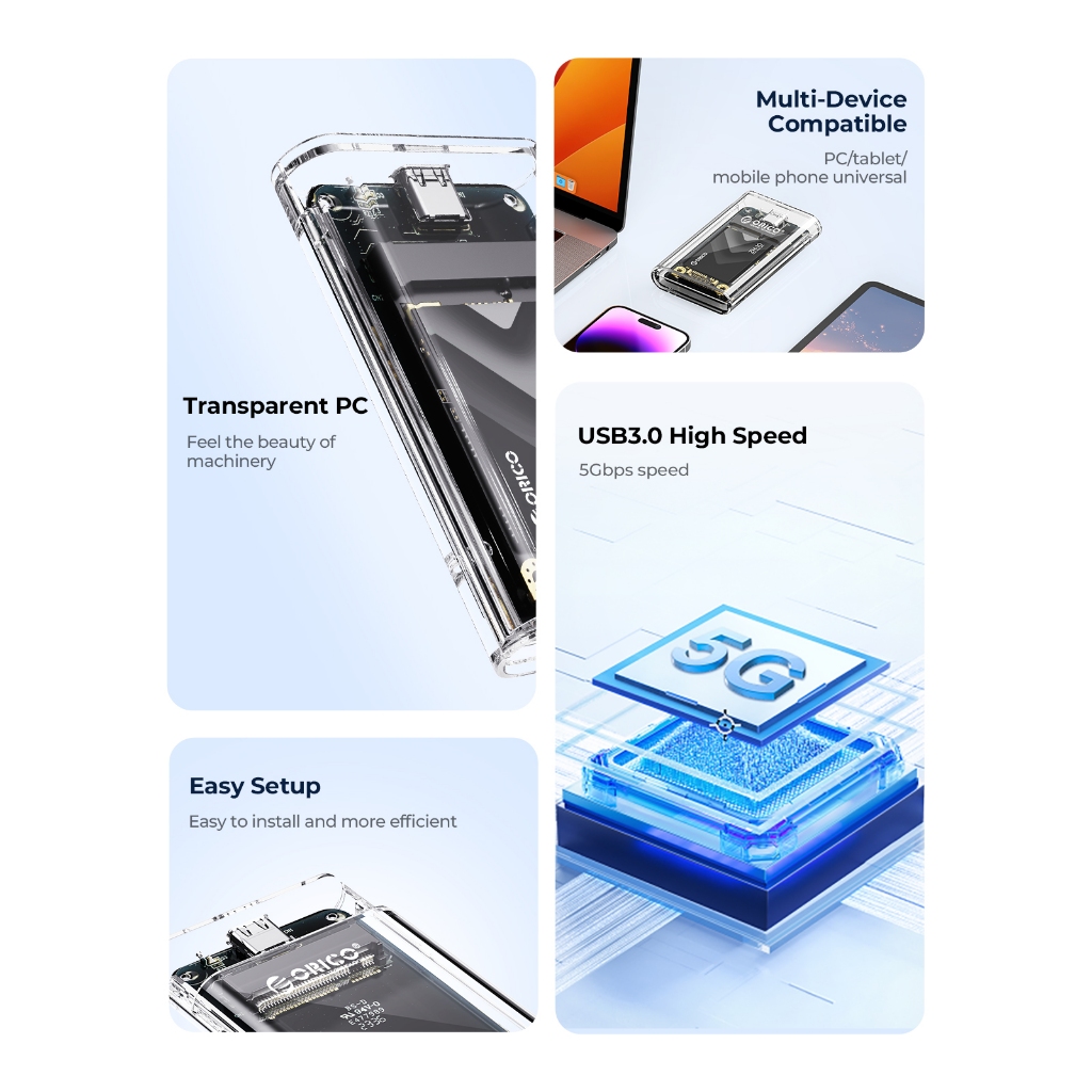 Caixa SSD ORICO mSATA USB 3.1 5Gbps SATA Para Disco Rígido Tipo C Adaptador Compatível Com Windows & Mac OS (TC10)