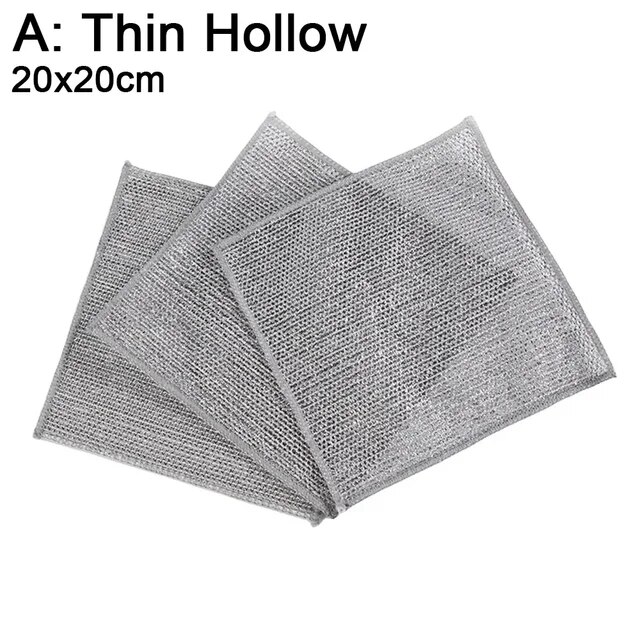 Steel Wire Dishcloths Kitchen Oil-free Sink Faucet Rust Removal Cleaning Cloth Rags Metal Wire Mesh Cloth Microwave Clean Tools