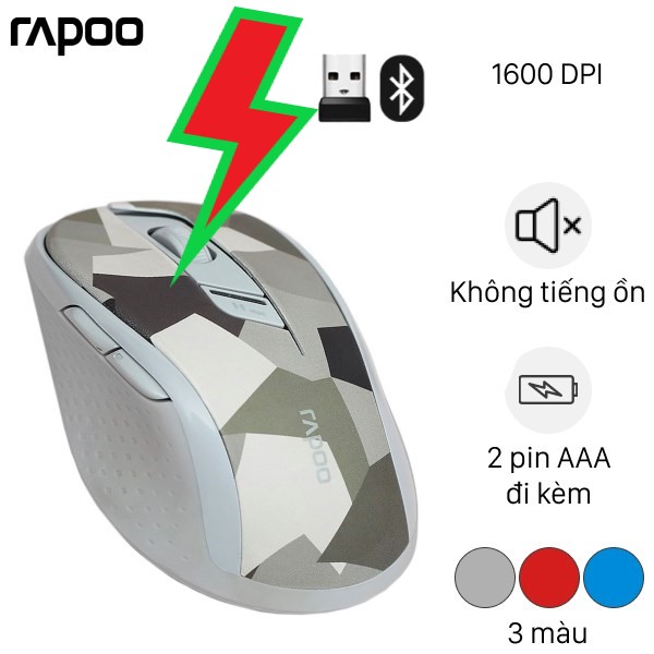 Chuột Bluetooth Silent Rapoo M500- (tặng kèm chuột AA)