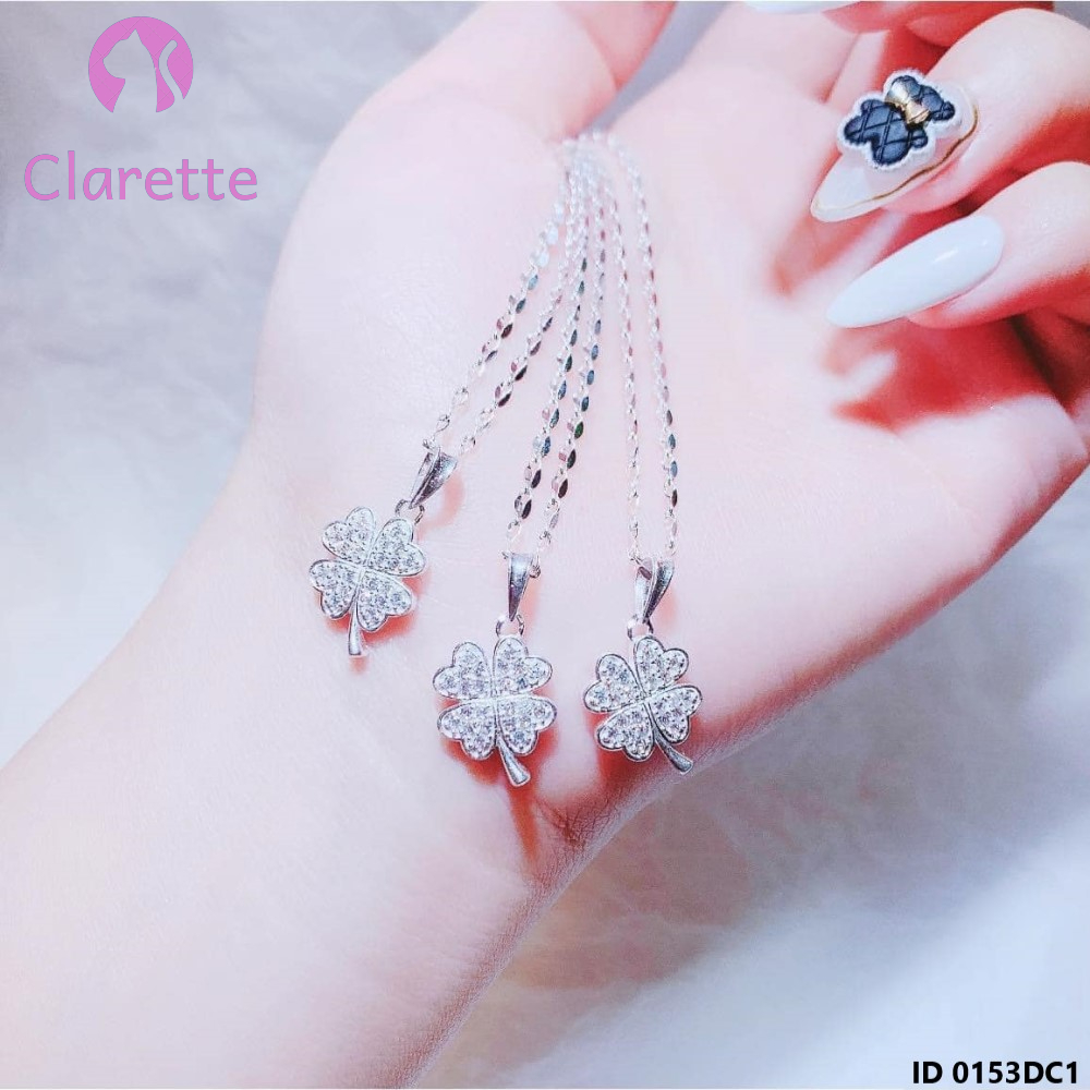 Dây chuyền bạc mặt cỏ bốn lá Clarette 0153DC