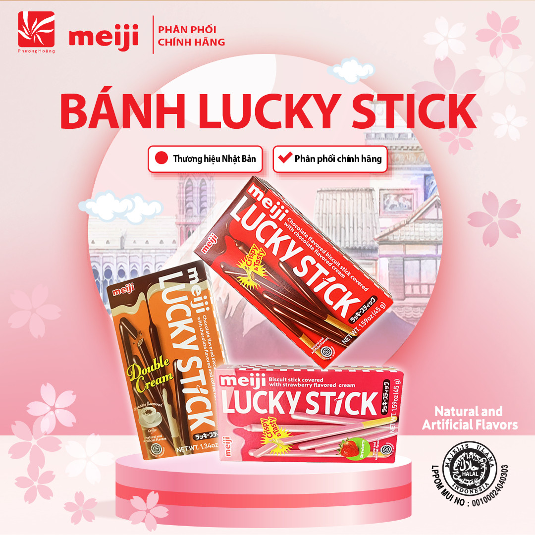 [ BÁNH QUE MEIJI ] Lucky Stick 45g 3 vị