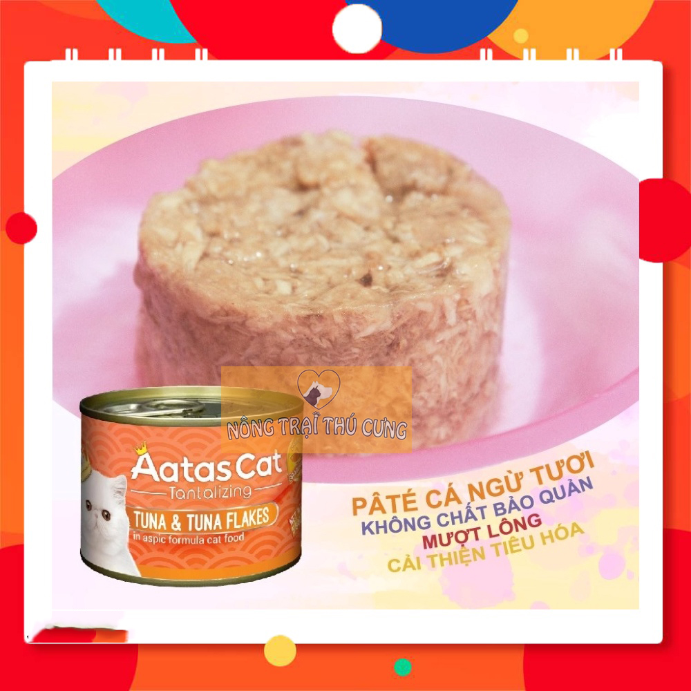 Pate AATAS Cho Mèo Mọi Lứa Tuổi (Cá Ngừ Mix) - Lon 80g - [Nông Trại Thú Cưng]