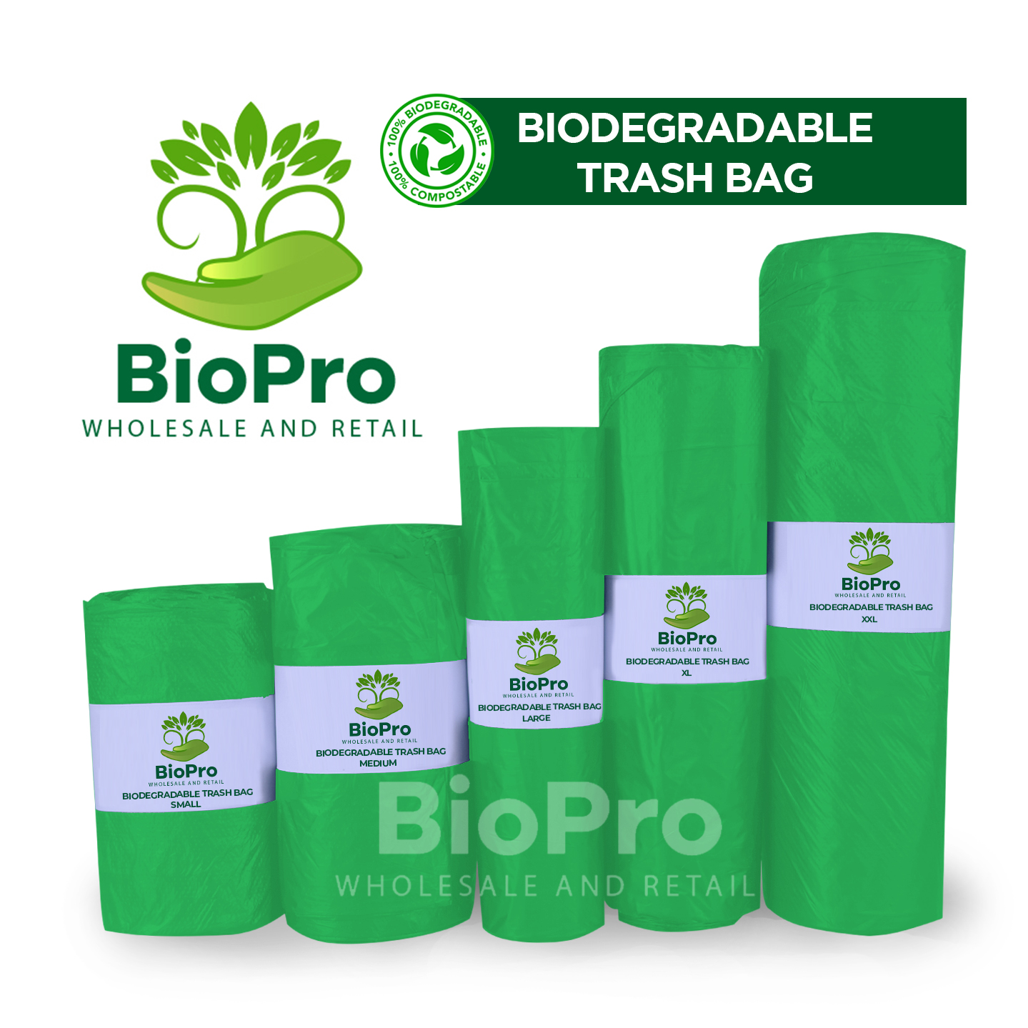 Trash Bag Garbage Bag Biodegradable Bag Green Small/Medium/Large/XL/XXL