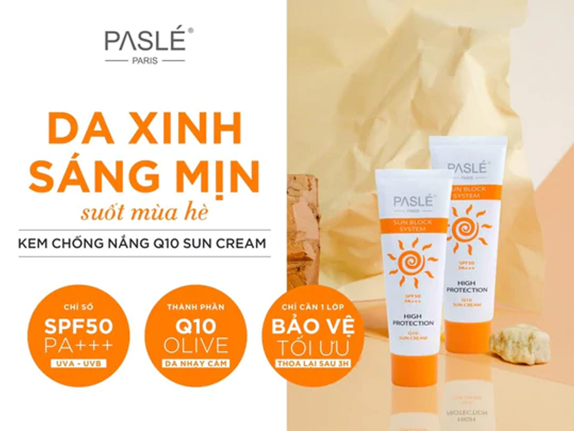 Chống nắng Pasle SPF50 PA+++ Q10