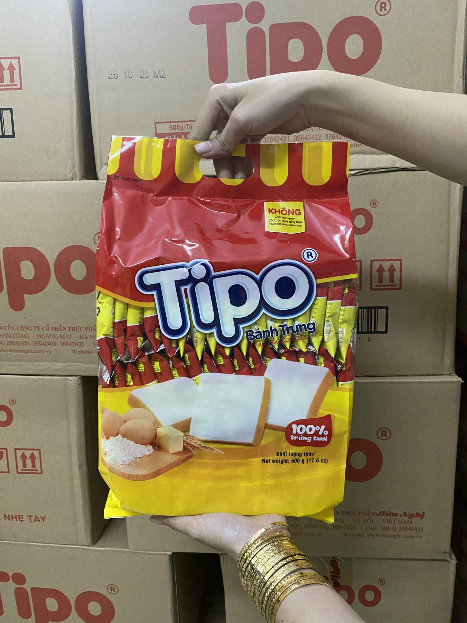 Bánh Tipo  trứng nướng (Gói 500g khoảng 50 cái)