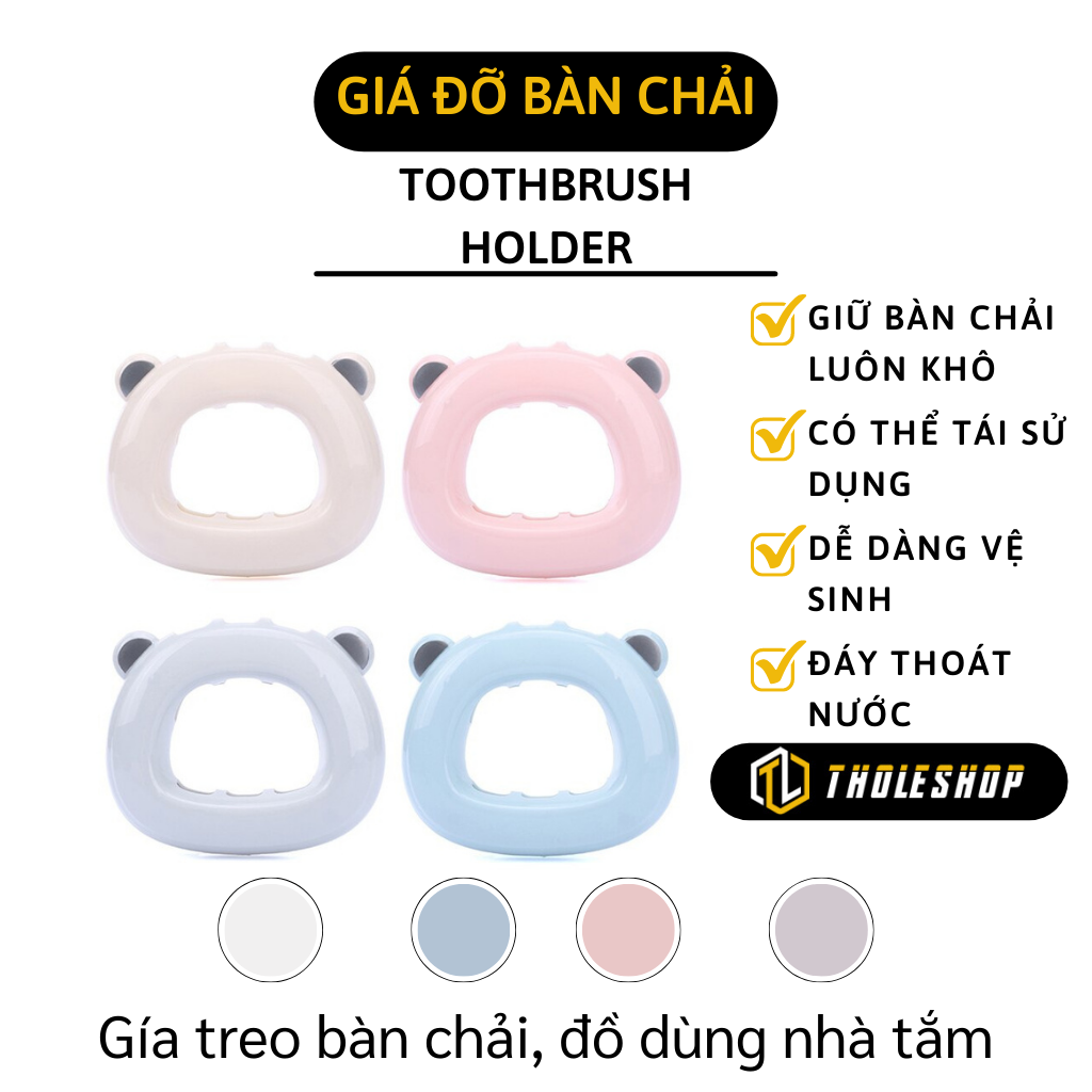 Giá đỡ bàn chải - Giá treo bàn chải đánh răng hình gấu dán tường đáng yêu, tiết kiệm và trang trí không gian - Đồ đựng bàn chải