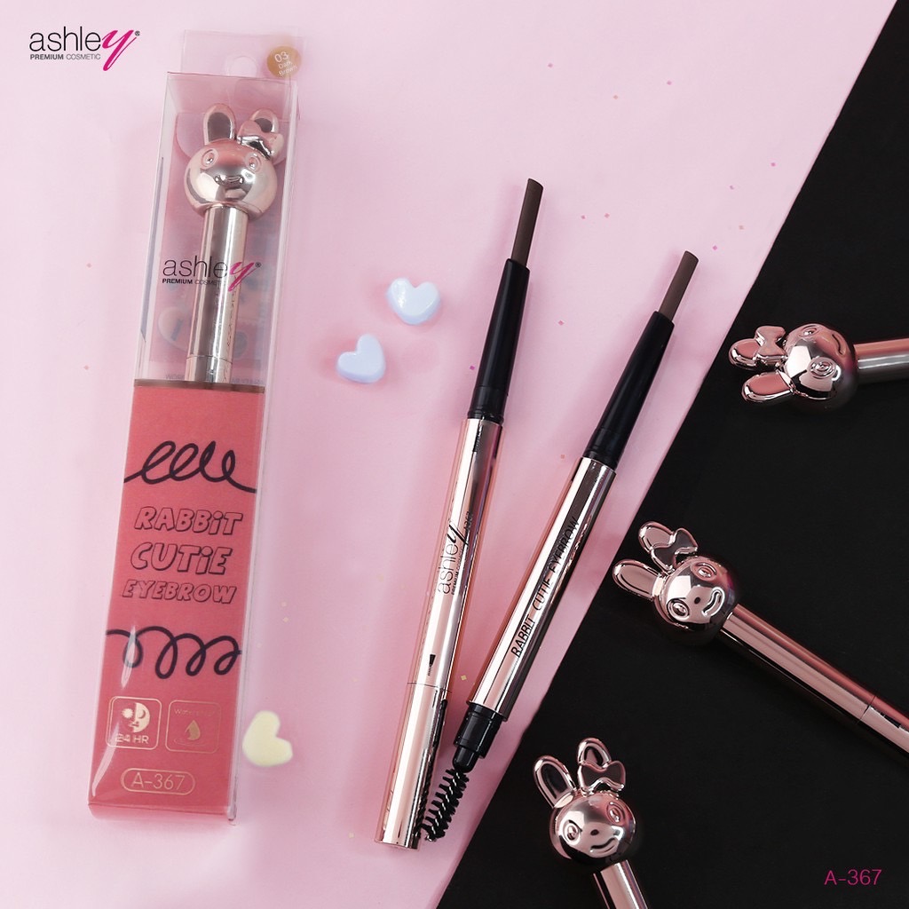 Ashley Rabbit Cutie Eyebrow ดินสอเขียนหมุนออร์โต้หัวตัด กันน้ำ No.03 ...
