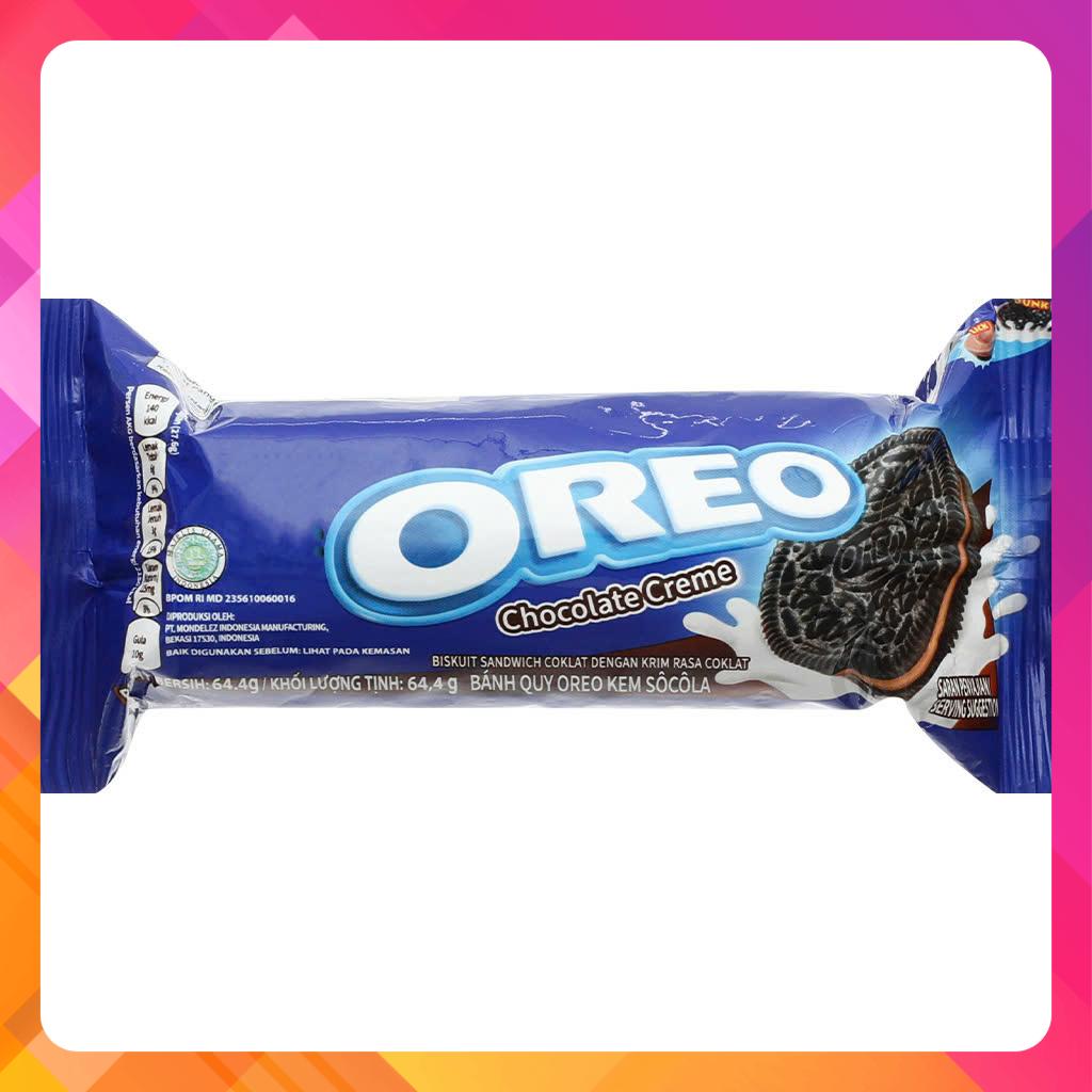 Bánh Quy Oreo Gói Nhỏ 64.4g Hương Vani/Socola