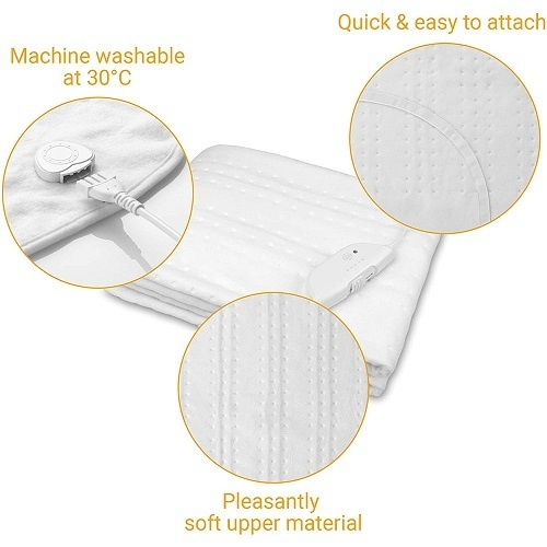 Đệm Sưởi Điện MEDISANA HU674 / HU676, KT 150cm x 80 cm, 3 Mức Nhiệt, Làm Ấm Nhanh, Giặt Được, Công Suất 60W, Electric Heating Blanket, Nhập Đức, BH 12 Tháng