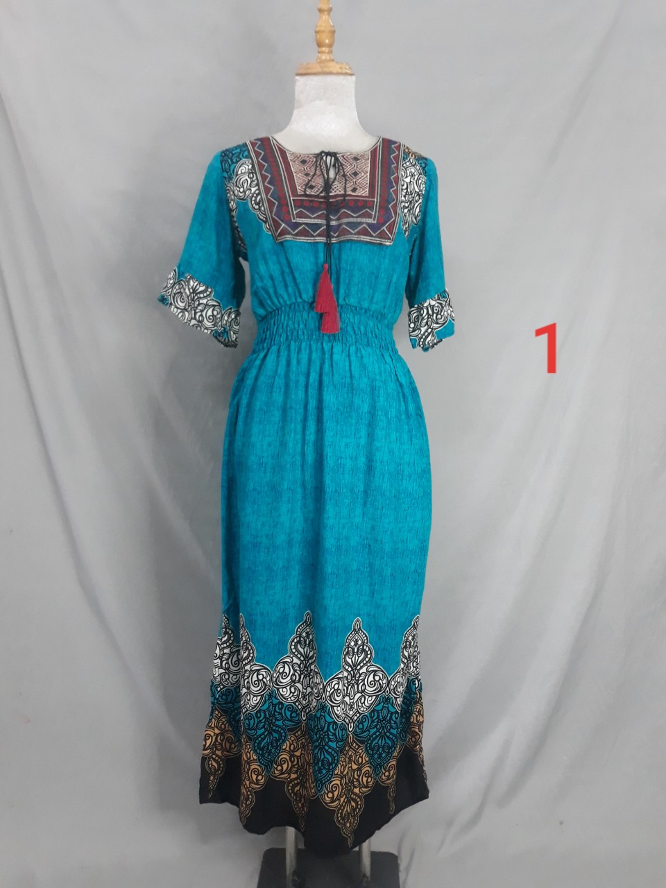 Đầm Maxi Boho Thổ Cẩm
