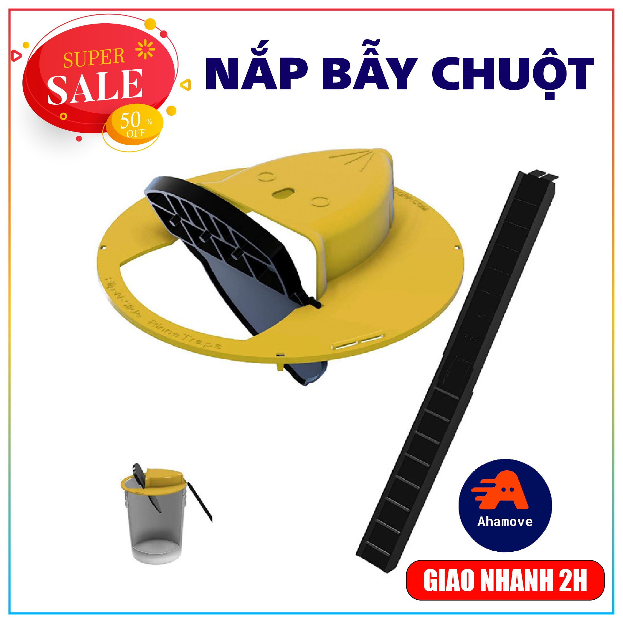 Bẫy Chuột Tự Động Thông Minh Có Nắp Trượt - Bẫy chuột tự động thông minh - Nắp bẫy chuột thông minh nắp trượt tự động bập bênh thùng nhựa - Kẹp bẫy chuột tự sập
