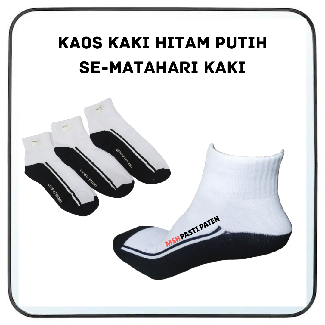 Kaos Kaki Hitam Putih Kaos Kaki Sekolah Kaos Kaki Pendek Koas Kakki