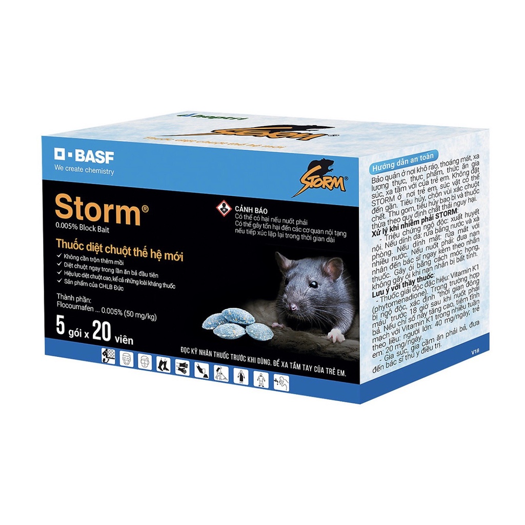 Hộp Thuốc Diệt Chuột Storm ( 5 Gói x 20 Viên )