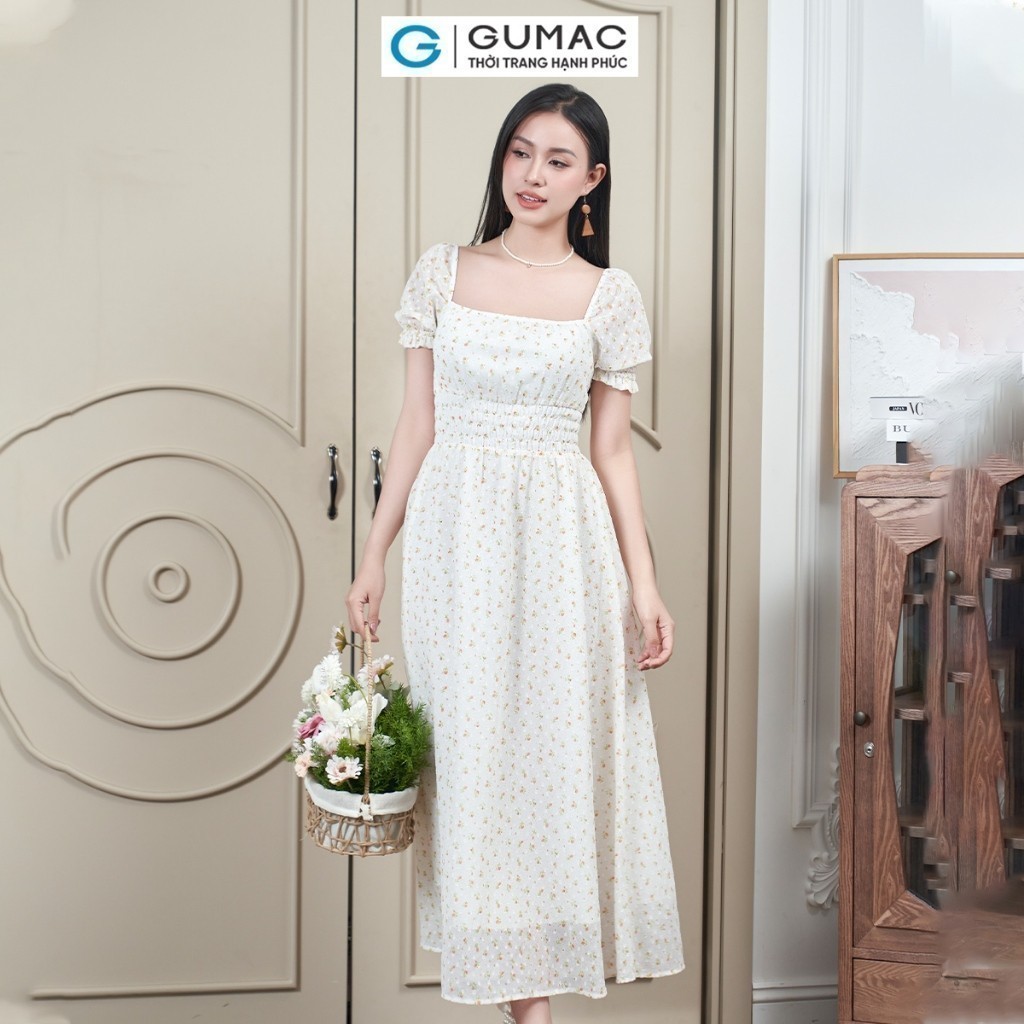 [15 - 17.6 |Voucher 8-15%] Đầm nữ maxi tay phồng thời trang GUMAC DE04017