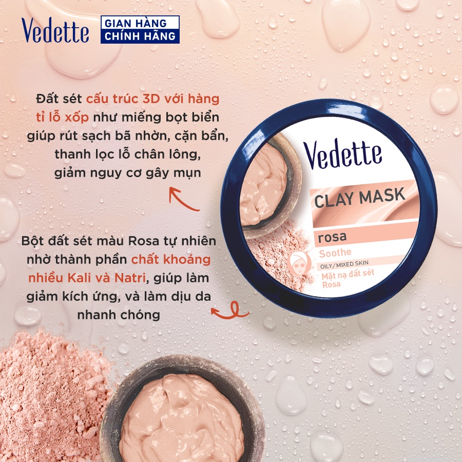 Mặt nạ đất sét Vedette Rosa 145g MNDS-RS-HH0145