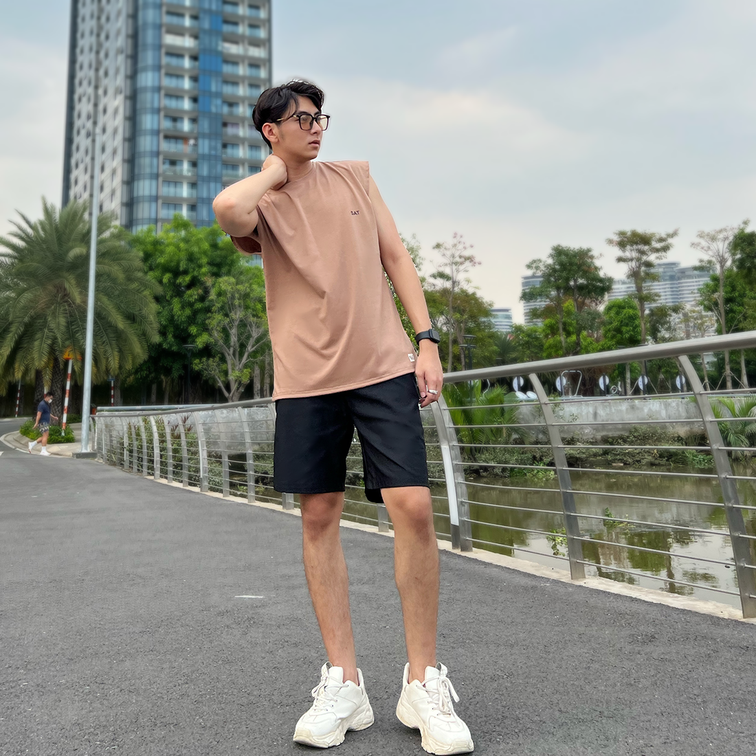 Áo Tank Top Trơn SAT Cafe Sữa Cao Cấp - SAT