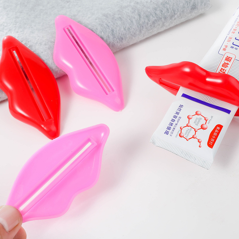 Bathroom Tube Holder Toothpaste Squeezer With Lip Design Rolling Holder For Bathroom Tubes Lip-shaped Toothpaste Accessory Easy Toothpaste Dispenser