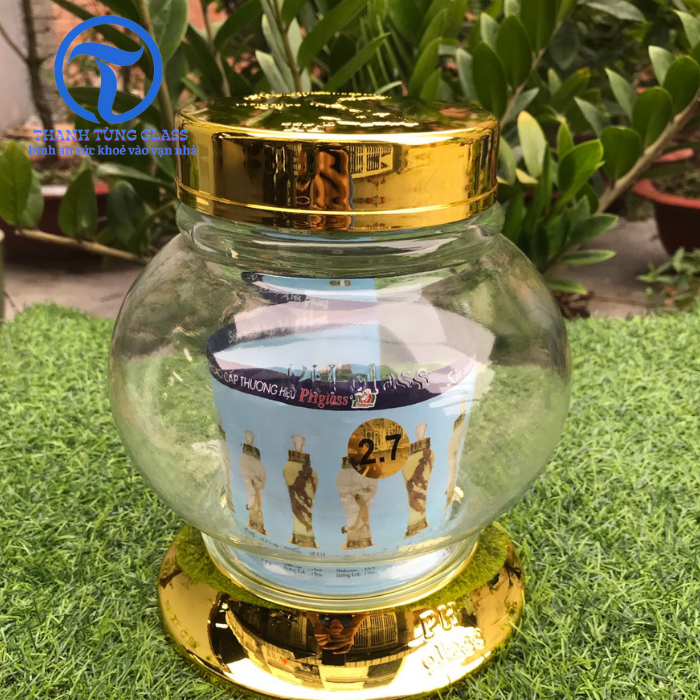 Bình ngâm Tửu sâm thủy tinh 2.7 lít ( sâm phú hờa )