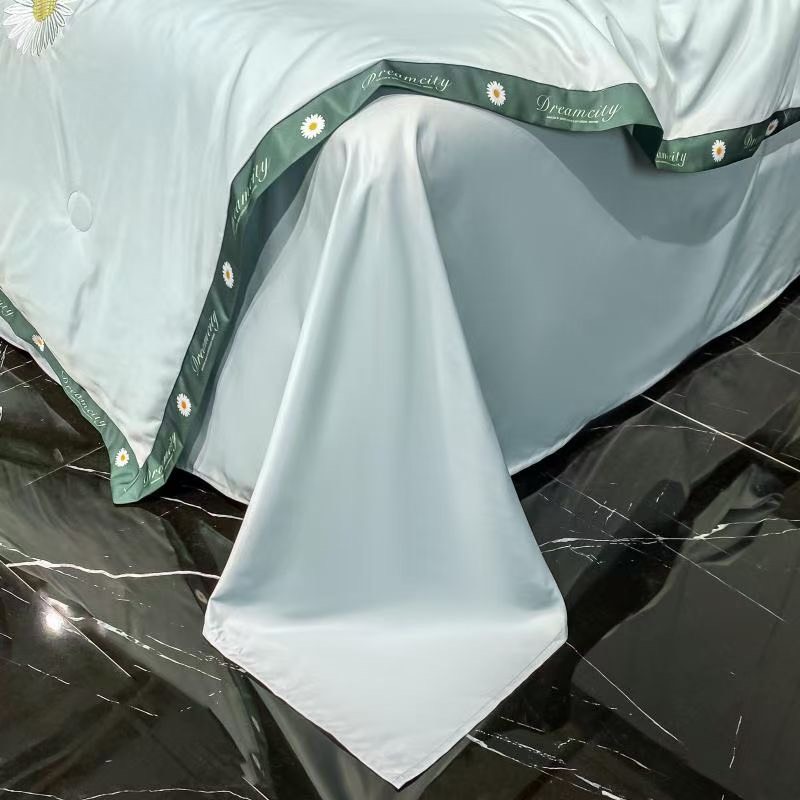 (❤GIÁ CỰC RẺ ) Bộ Chăn Ga Lụa Satin Dreamcity Chăn Chần Hè Set 4 Món