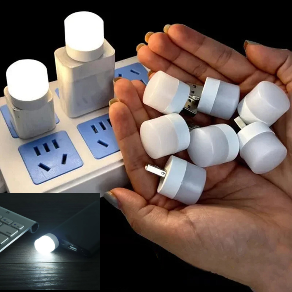 1PC USB Mini đèn ban đêm màu trắng ấm bảo vệ mắt Đèn đọc sách Phích cắm USB máy tính sạc di động đèn LED sạc đèn ngủ