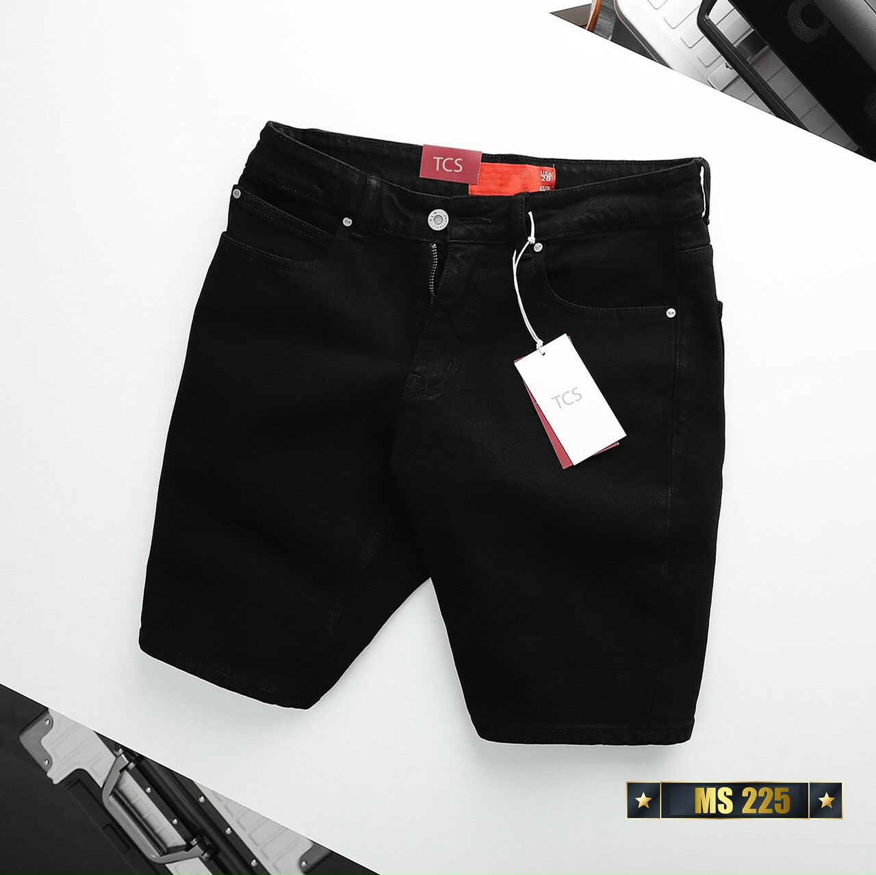 Quần short jean nam chất bò co dãn - Quần jean nam chất bò rách nhẹ thời trang cao cấp BINSTORE94 MS225