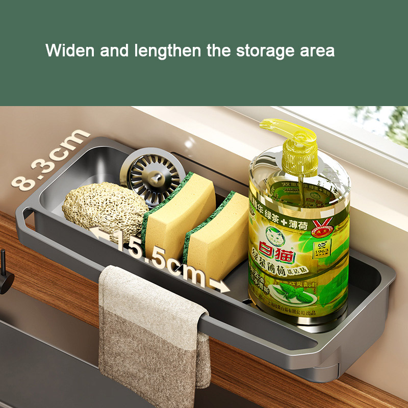 Kitchen sink rack household rag drain rack wall-mounted multifunctional sponge pool faucet storage artifact