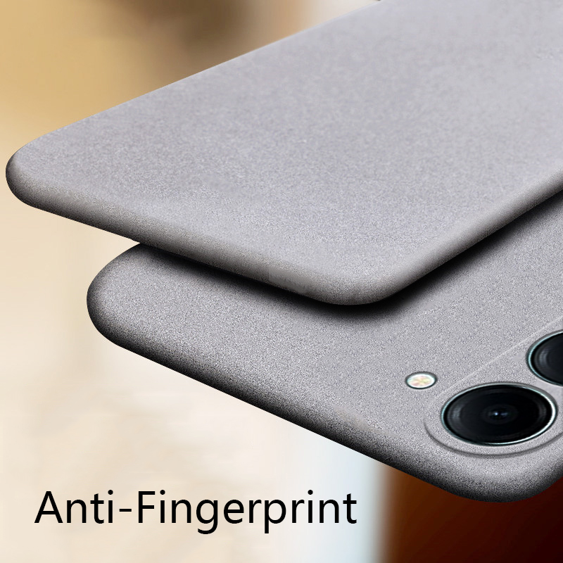 Biruiqu For VIVO Y04/Y19e/Y19 5G Shockproof Anti Slip Soft TPU Sandstone Matte Back Case Cover.