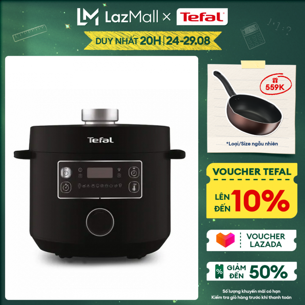 Nồi áp suất điện đa năng tefal turbo cuisine 4.8l cy754830