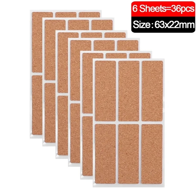 36-96Pcs Oak Wooden Labels Stickers Craft Kitchen Bottle Jars Organizer Labels Self-adhesive Stickers Packaging Sealing Label DIY Envelope Sticker