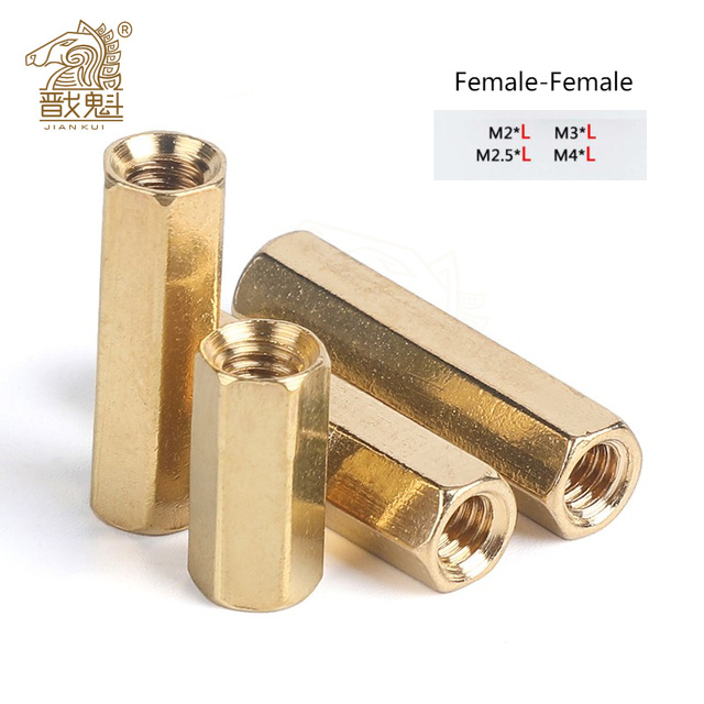 100pcs Brass Female To Female Spacer Standoffs - M2 Hex Thread Pillars For Circuit Boards