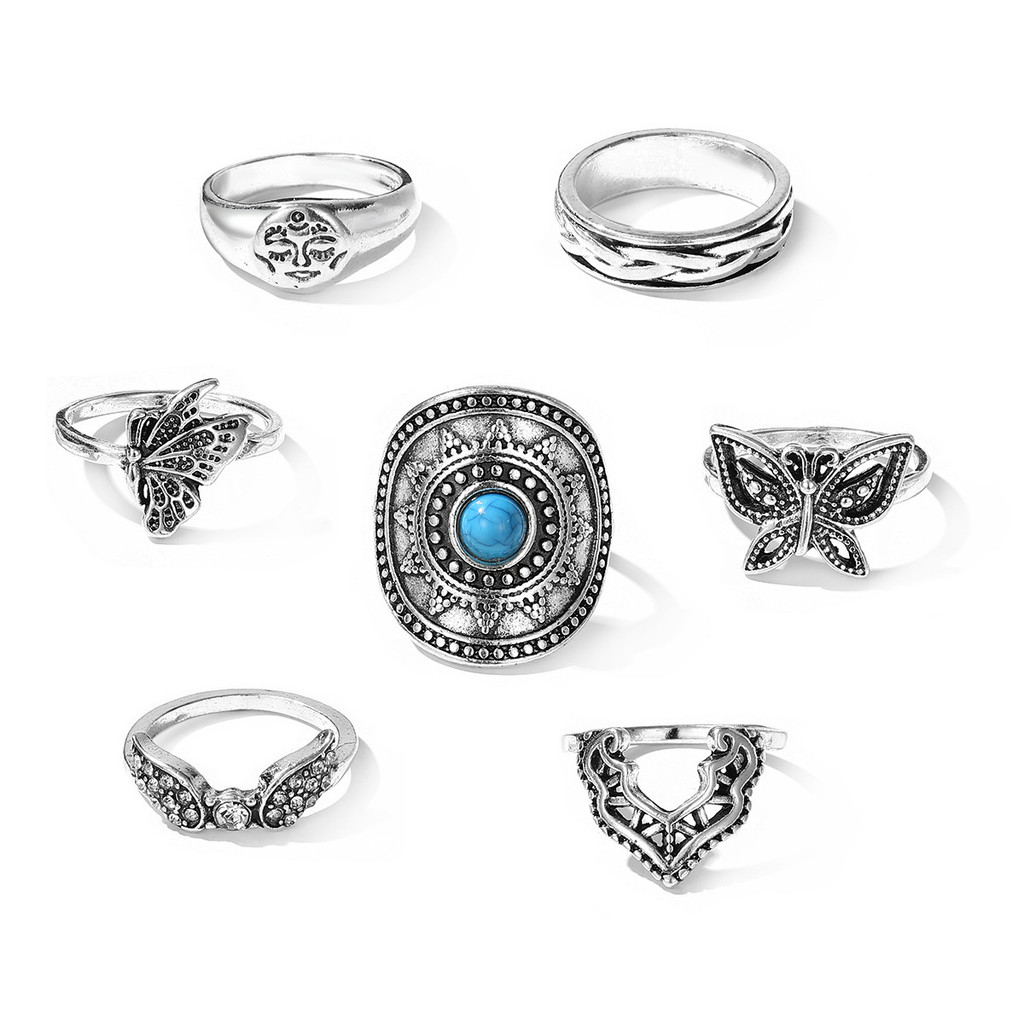 Enacolor%207Pcs/Set%20Retro%20Silver%20Geometric%20Carved%20Butterfly%20Open%20Ring%20Set%20for%20Women,%20Ethnic%20Joint%20Rings%20%20Fashion%20Jewelry%20Accessories%20-%20Image%205