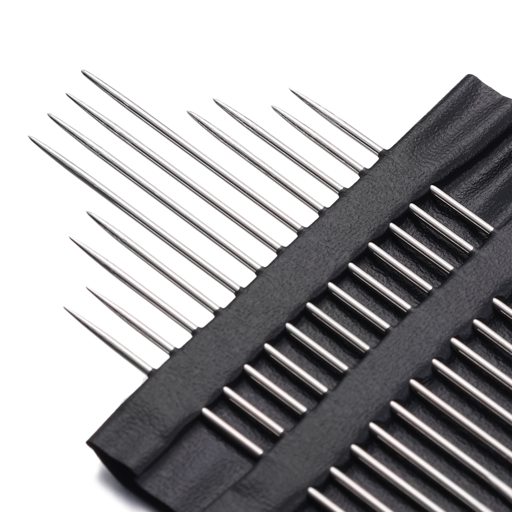 30 Pack Non-Threading Sewing Needles With Wooden Case - Side Opening Needles + Thread, Mixed Sizes