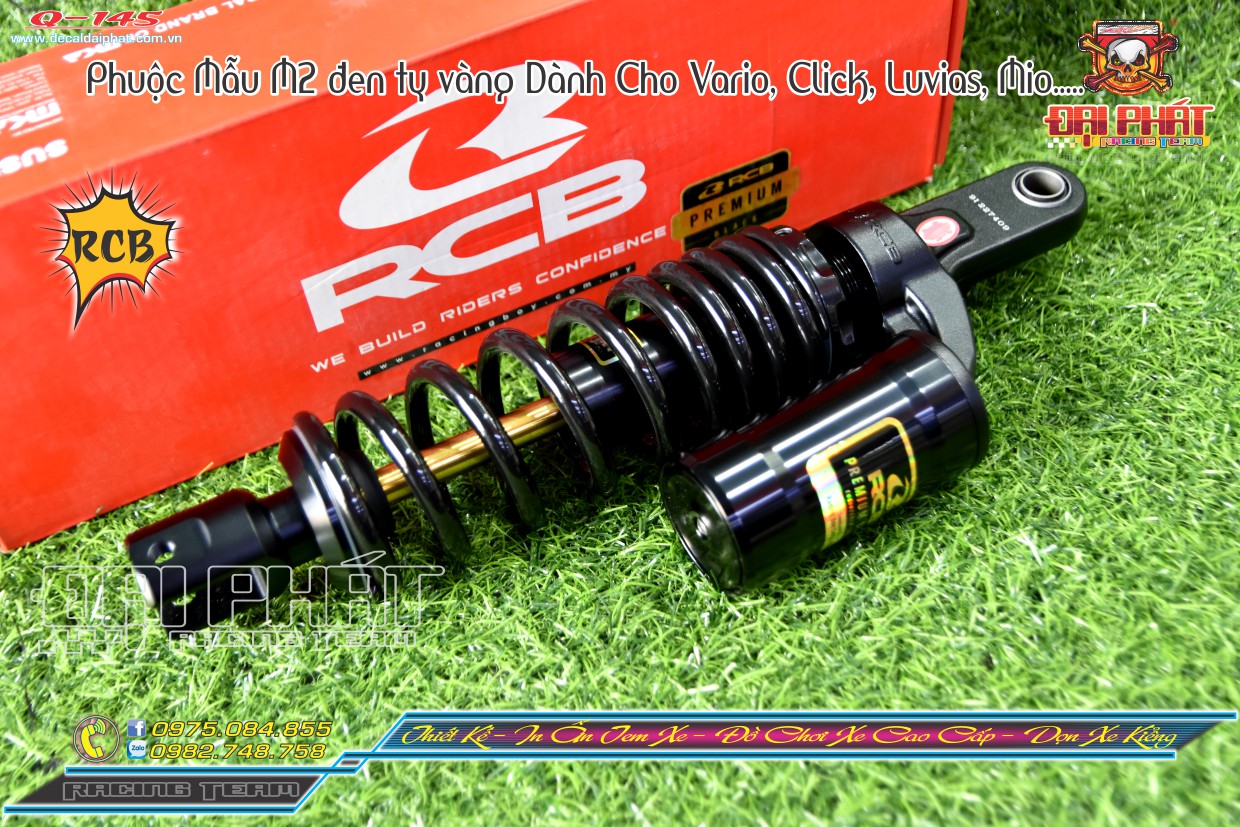 Phuộc rcb mb2 đen ty vàng chính hãng dành cho vario, click, mio