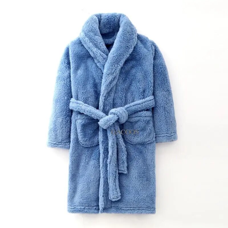 Flannel Bathrobe For Children Teenager Girl Clothing Winter Warm Thicken Pajamas Sleeping Robe