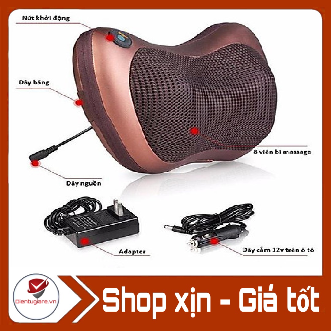 Gối massage hồng ngoại 8 bi