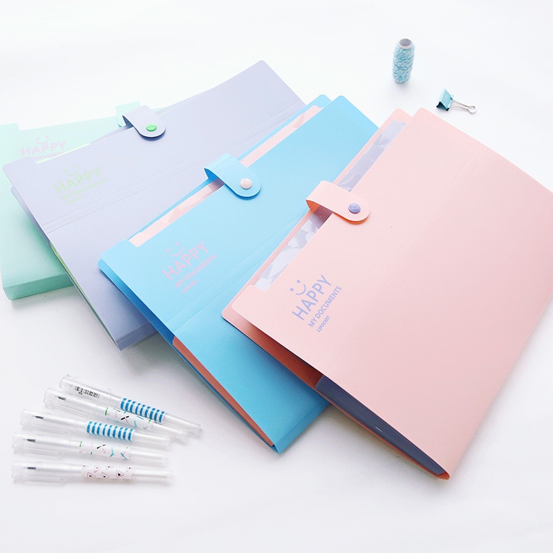 Portable Organ Bag Folder A4 Large-capacity Student Test Paper Storage Bag 12-layers Bill File Classification Storage Bag
