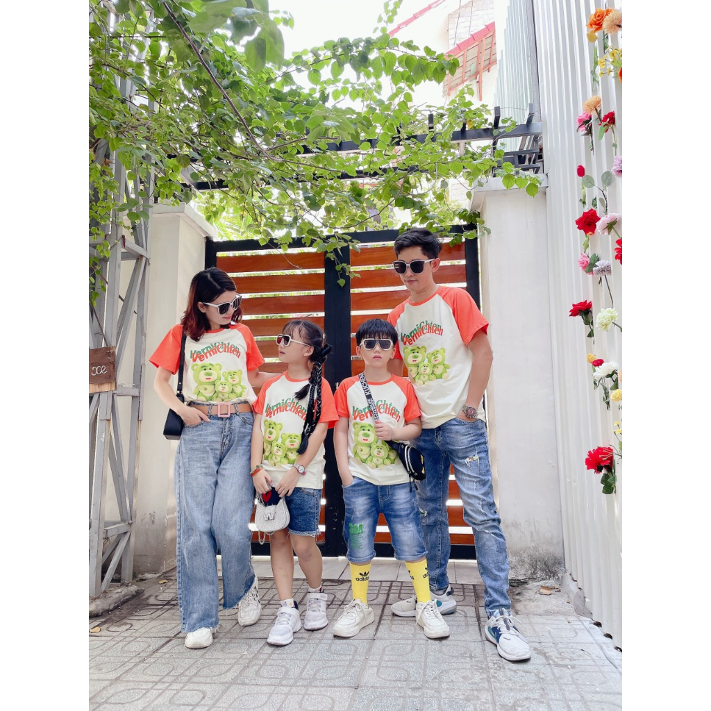 Set Đồ Đôi Gia Đình Gấu Bơ KEM DD08