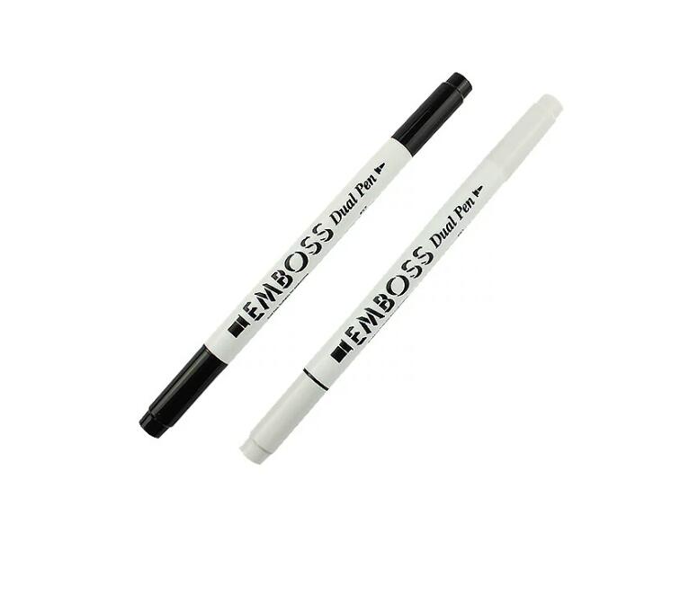【The Quiet Page】Tsukineko Emboss Dual Pen Transparent Black Japan Em-81 ...