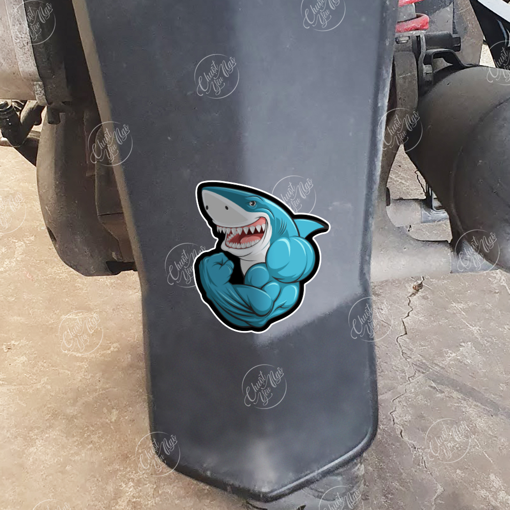 Shark teeth decal waterproof decal set laptop suitcase fridge decor... Material is waterproof