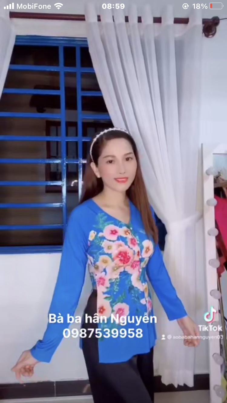 ÁO BÀ BA IN HOA GIỮA ( ÁO LẺ_)