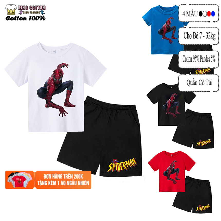 Áo Quần trẻ em Cotton spider man 03 , King Cotton
