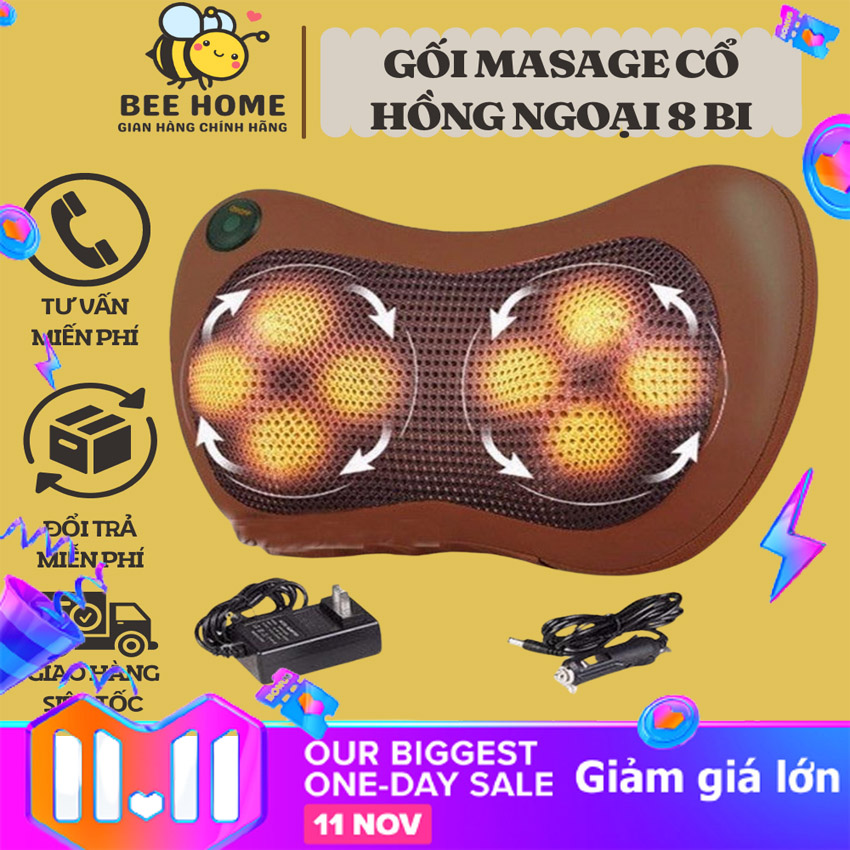 Gối,gối masage toàn thân, gối masage cổ,lưng , gối masage đổi chiều . mua gối massage hồng ngoại 8 bi 2 chiều cao cấp, giảm tình trạng căng cơ, tăng cường lưu thông máu - bh uy tín 1 đổi 1