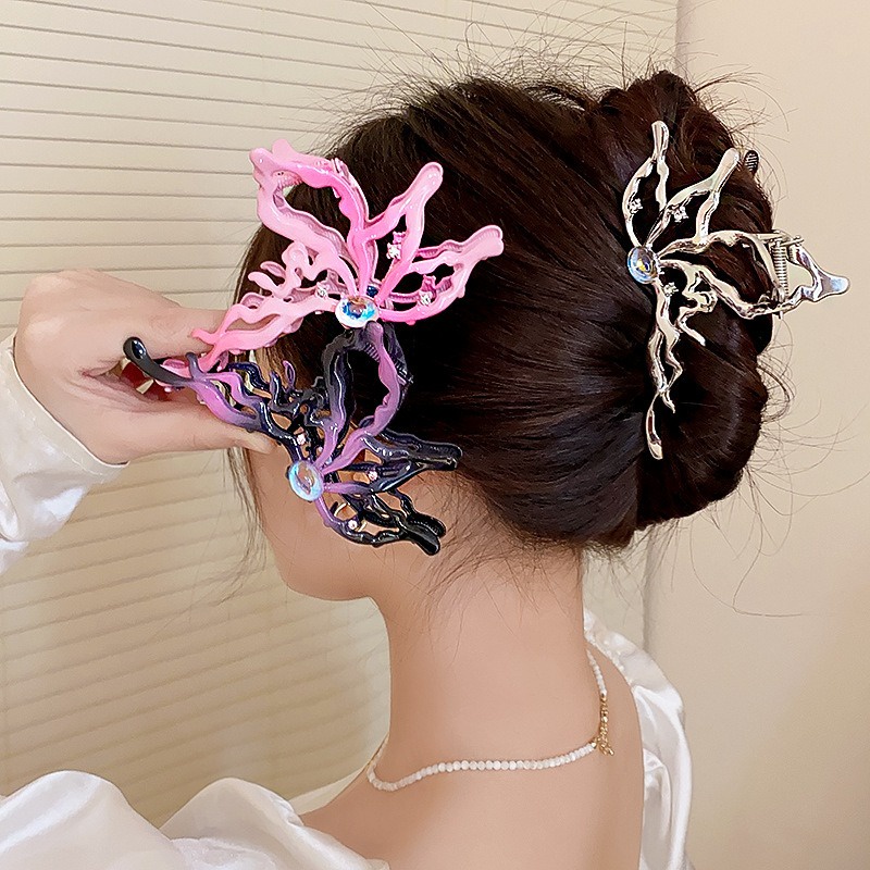Kẹp Tóc Cá Mập Bằng Kim Loại Màu gradient Thời Trang y2k