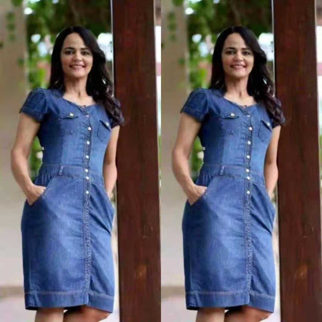 maong dress design Womens Denim Mandarin Dress Sleeveless Cut Out Stand Collar Buckle Lace-up Floor-Length Chiffon Dress from Dhgate Basic & Casual Dresses