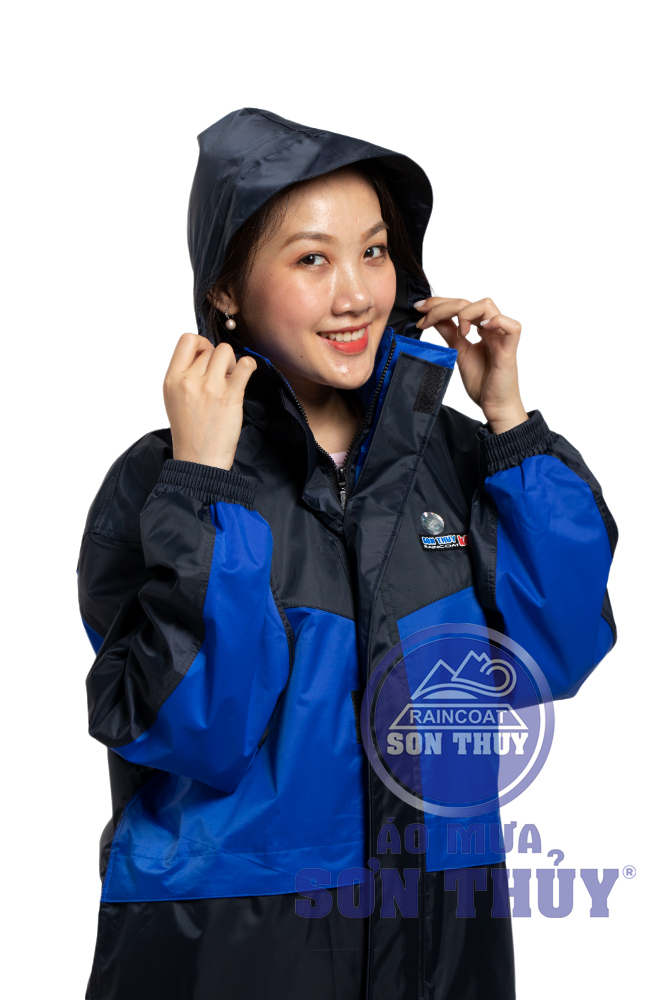 Bộ áo mưa 2 lớp Sơn Thủy K4- bộ quần áo đi mưa chống lạnh màu xanh cải